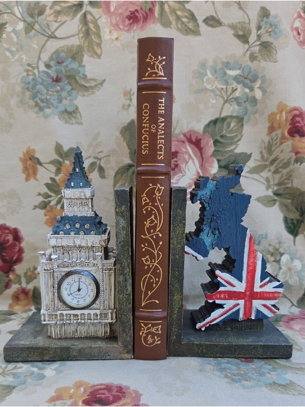 Union Jack & Big Ben Decorative Resin Bookends - Blue/Red/White